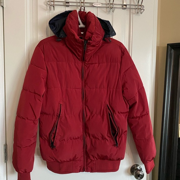 Zara Man Red Puffer Jacket - Picture 1 of 4